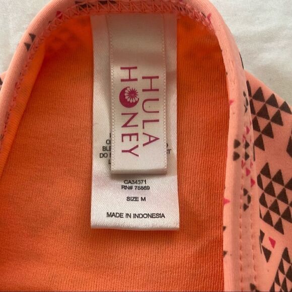 Hula Honey Neon Orange and Pink Swim Bottoms - Picture 5 of 7